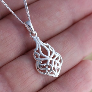 Collier pendentif noeud celtique en argent sterling massif 925 gourmette bijoux celtiques dans une boîte cadeau