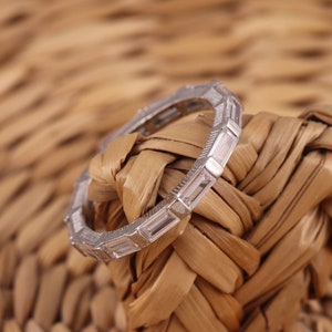 925 Sterling Silver Full Eternity Engagement Stacking CZ Band Ring Wedding J - R Sizes Gift Boxed