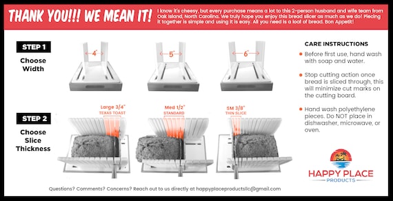 Bread Slicer Cutting Guide for Homemade Bread. Adjustable 