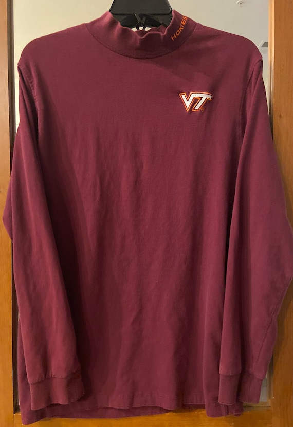 Vintage Virginia Tech Hokies Long Sleeve Mock Neck