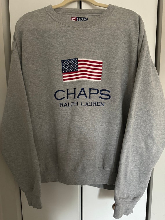 Vintage Chaps Ralph Lauren American Flag Sweatshi… - image 1