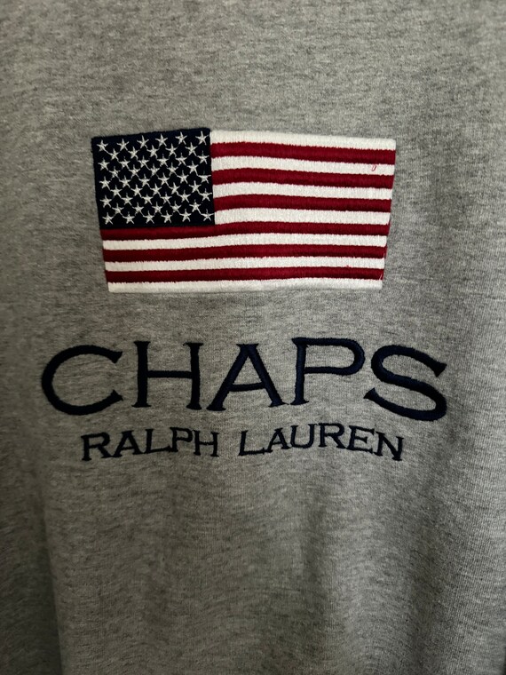 Vintage Chaps Ralph Lauren American Flag Sweatshi… - image 2