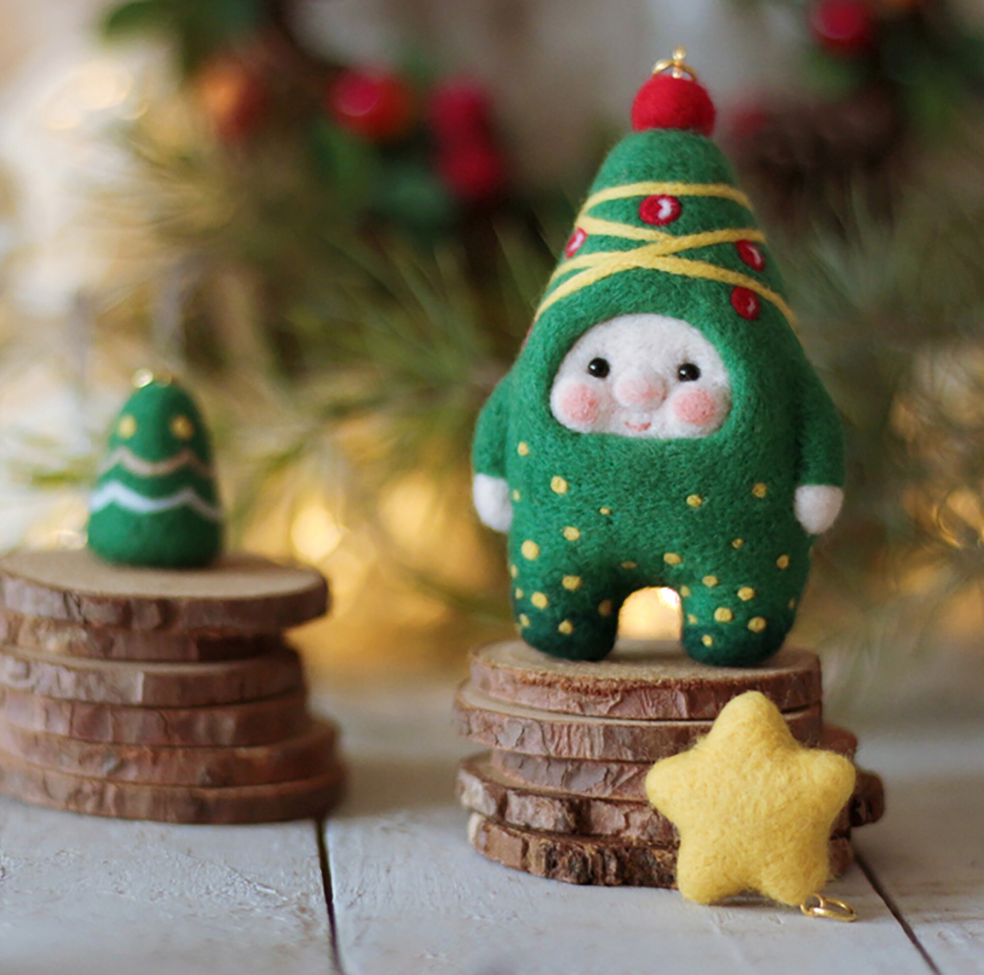 Christmas Tree Wool Felt material KitHandmade DIY GiftCar Etsy