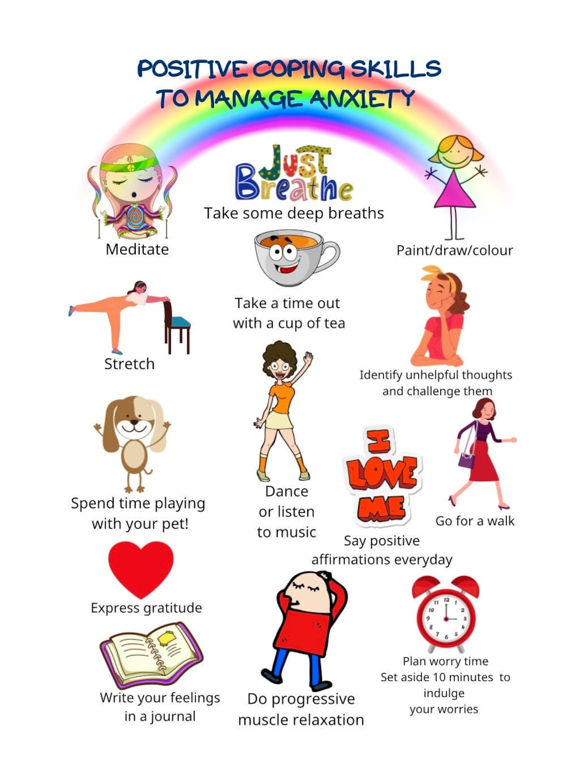 Anxiety relief coping skills to manage anxiety coping tools Etsy