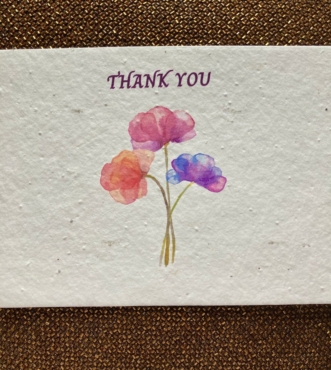 Plantable Seed Thank You Card Flower card Thank You Etsy