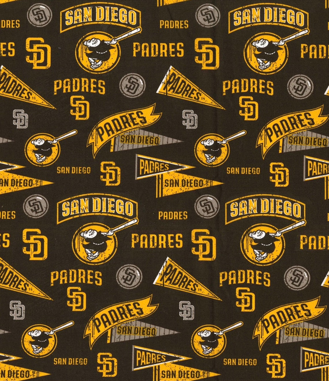 MLB San Diego Padres Cotton Fabrics Cooperstown Slam Diego Etsy