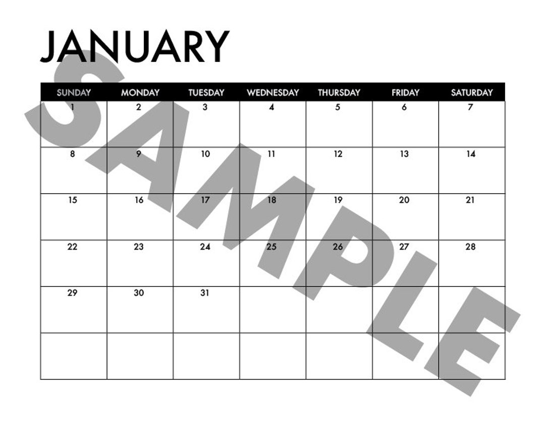2023 Blank Indesign Calendar Template With Paragraph and - Etsy