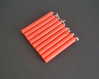 Red Chime Candle Set, Altar Candles, Intention Candles, Set of 10, Colored Spell Candles, Spells,  Ritual, Witchcraft, Witch