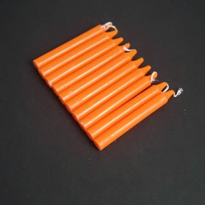 Orange Chime Candle Set, Altar Candles, Intention Candles, Set of 10, Colored Spell Candles, Spells,  Ritual, Witchcraft, Witch