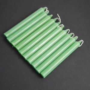 Green Chime Candle Set, Altar Candles, Intention Candles, Set of 10, Colored Spell Candles, Spells,  Ritual, Witchcraft, Witch