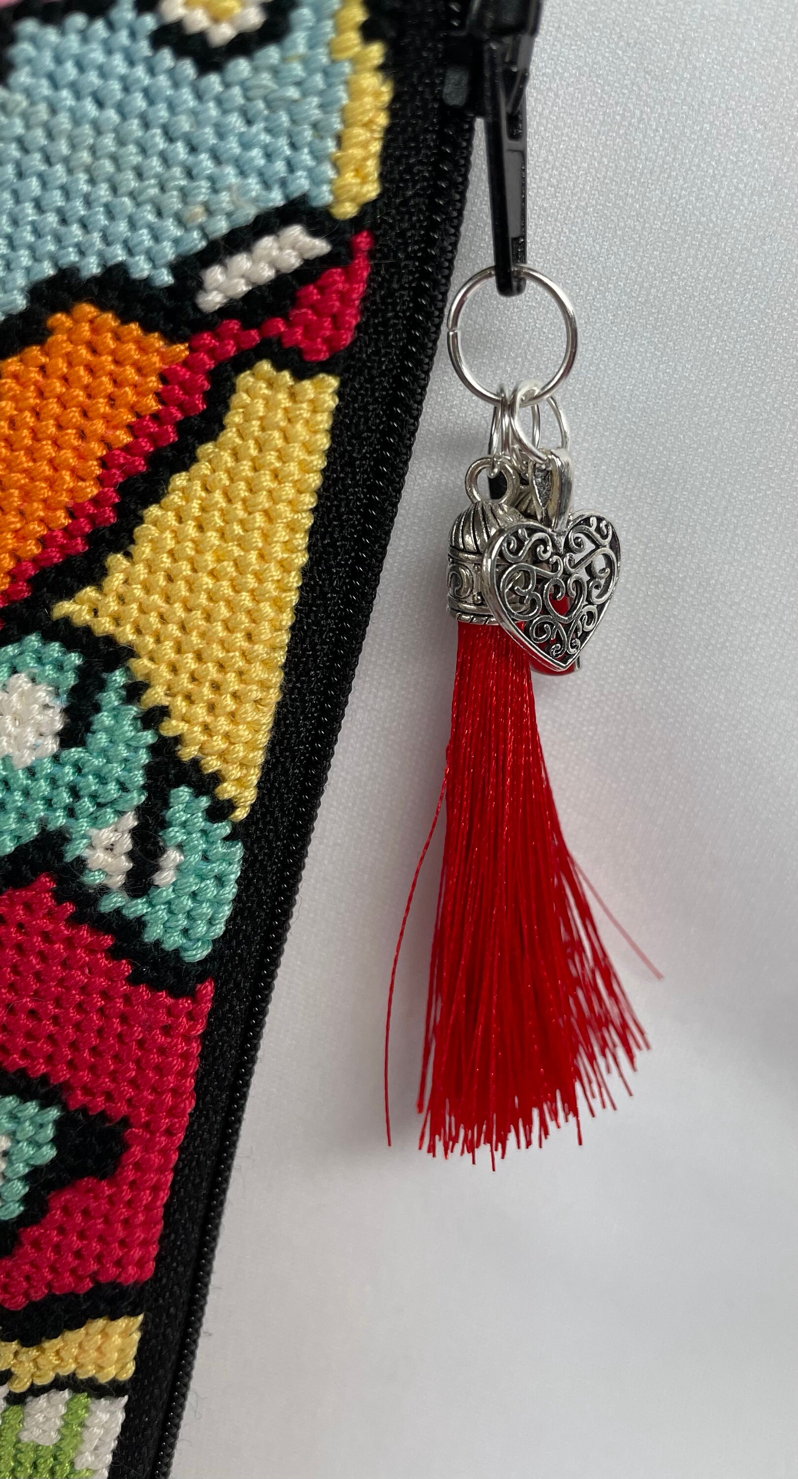 A Finished Needlepoint Eyeglass Case With a Flower in Bright Etsy