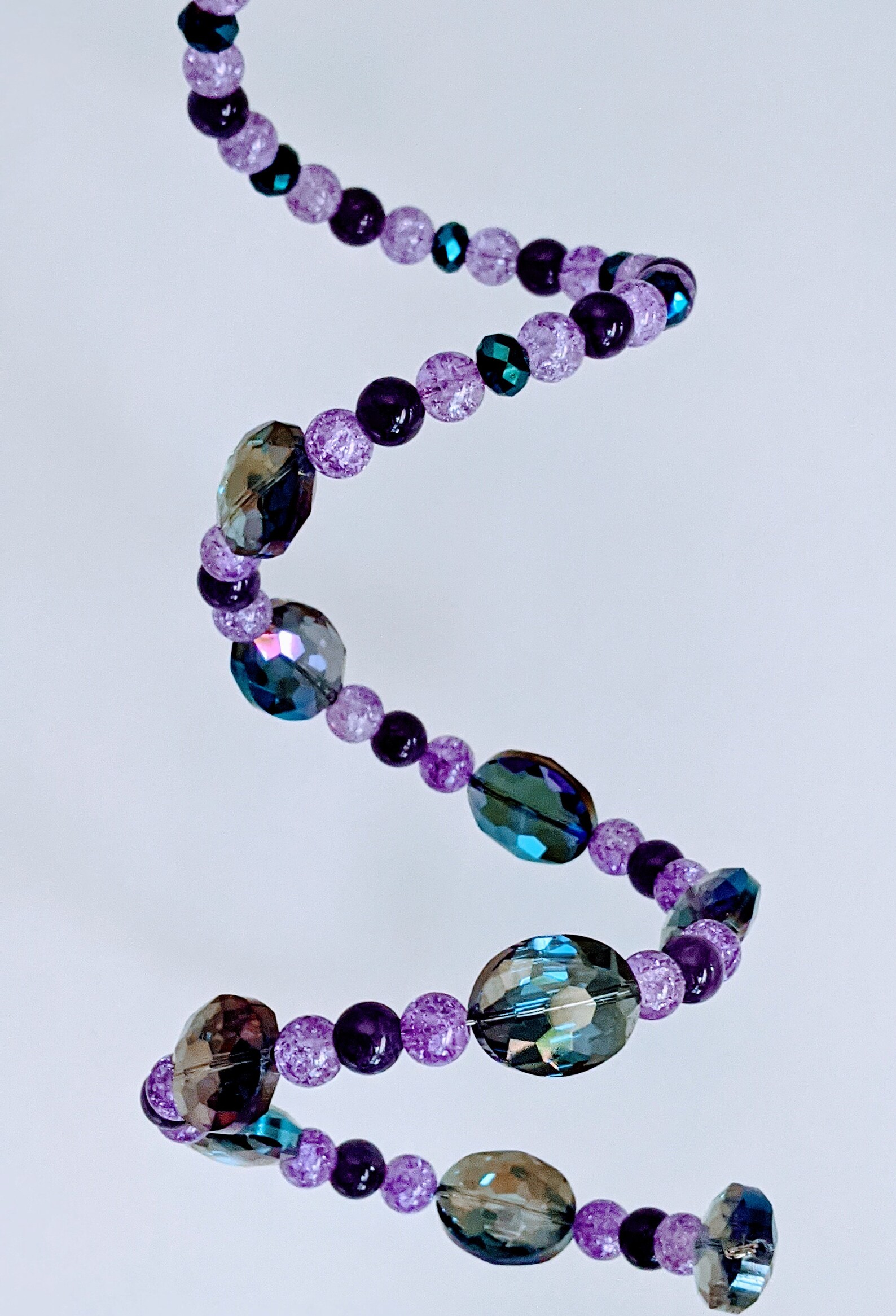 Crystal glass bead suncatcher with crystalline beads purple Etsy