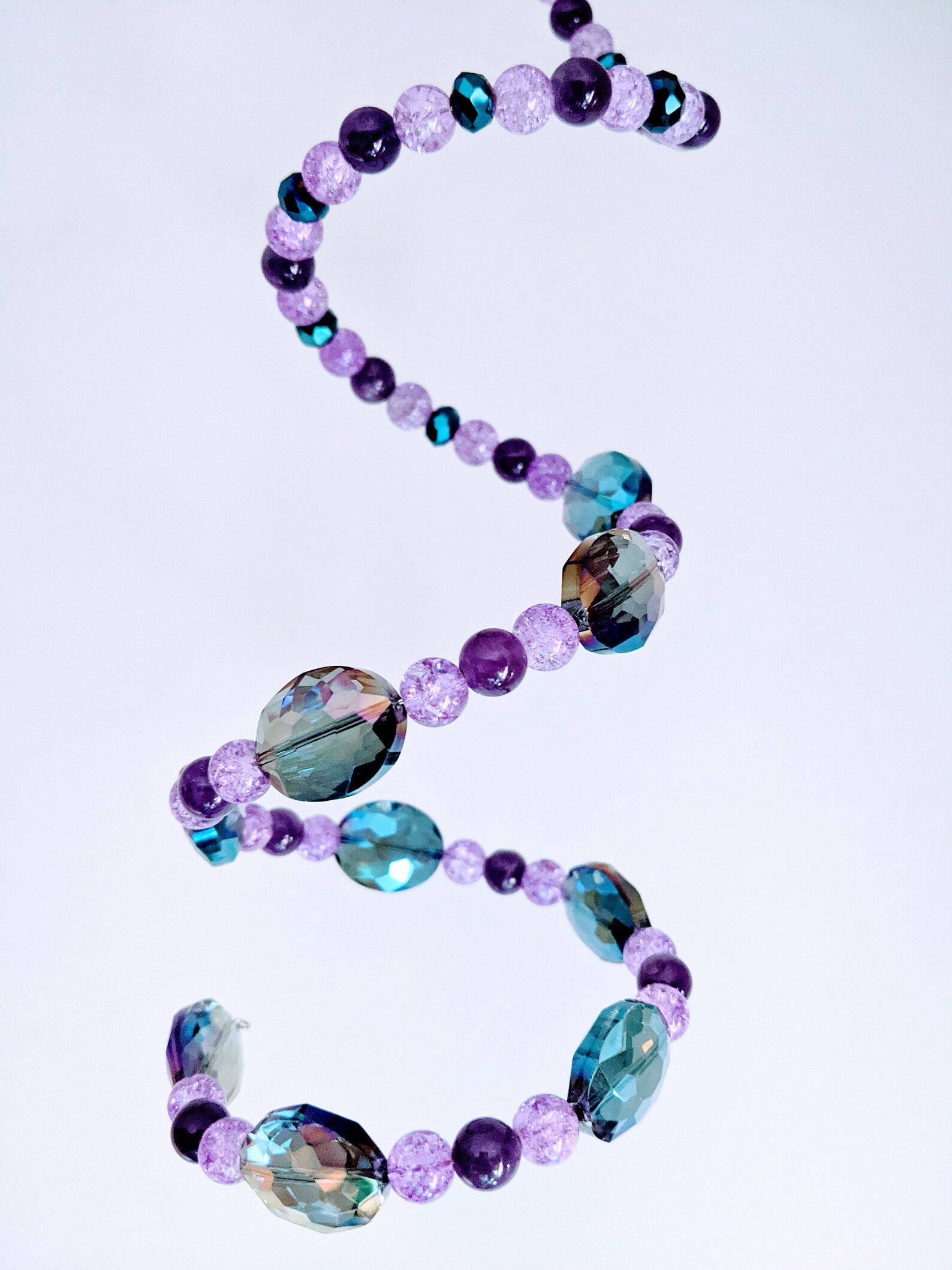 Crystal glass bead suncatcher with crystalline beads purple Etsy