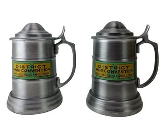 District Mimi- Convention 1980 Iowa Beer Stein Mugs Lot Of 2 Vintage