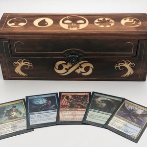 Caja decorativa de madera de 5 mazos para mazos Magic the Gathering