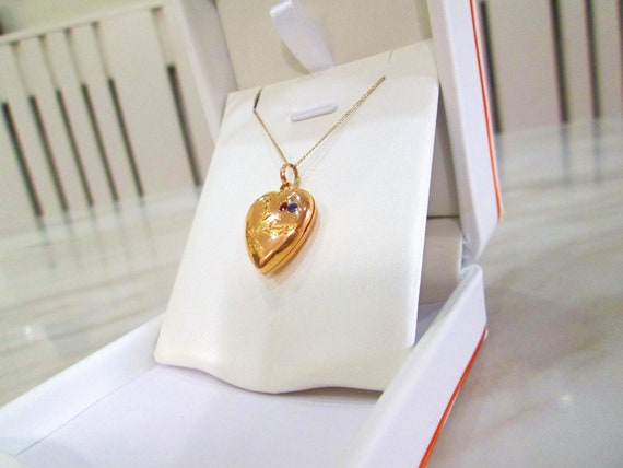 Antique Victorian 15ct Yellow Gold Heart Locket O… - image 6