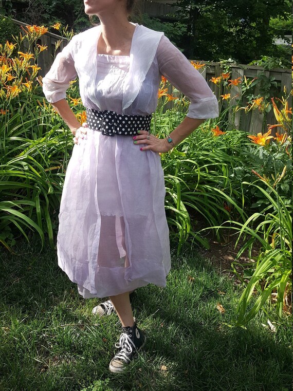 Vintage 1900s Edwardian Lilac Tea Dress