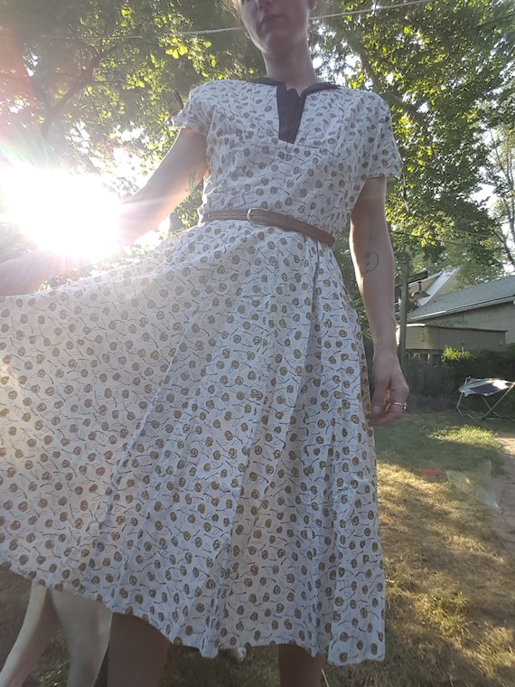 Vintage 1950s Floral Day Dress