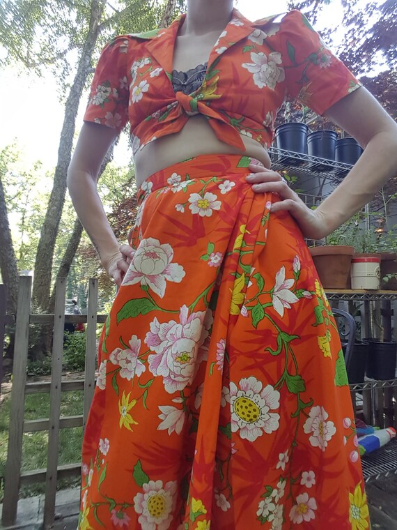 Vintage 1970s Youth Guild Tropical Wrap Set