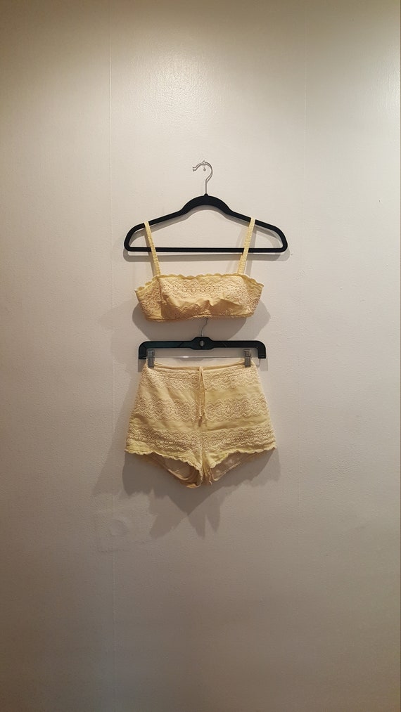 Vintage 1960s Yellow Bikini Bathing Suit