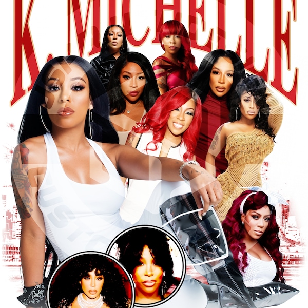 K. Michelle | T-Shirt PNG | Bootleg T-Shirt PNG | Printable Bootleg T-Shirt Design | Music | Instant Download and Ready To Print