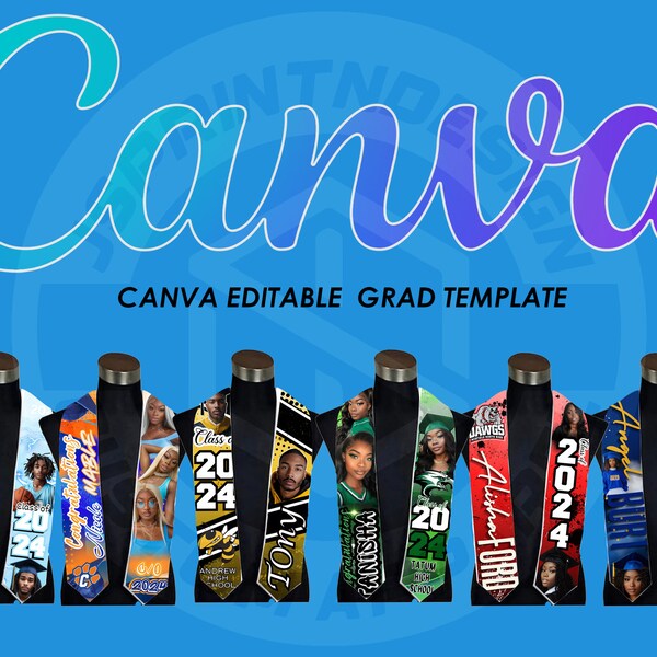 Graduation Stole Templates Bundle, 2024, Graduation, Grad, Senior, Stole, Templates Editable Canva