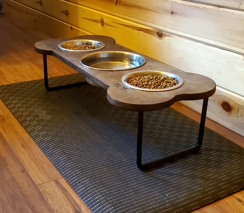 Triple Bowl Dog Feeder Dog Feeder Pet Bowl Dog Bowl Stand Etsy