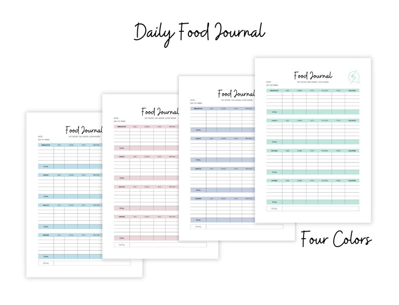 Meal Planner Printable Food Diary Calorie Tracker Food Log - Etsy
