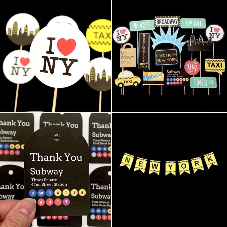 New York City Themed Photo Booth Props | Etsy