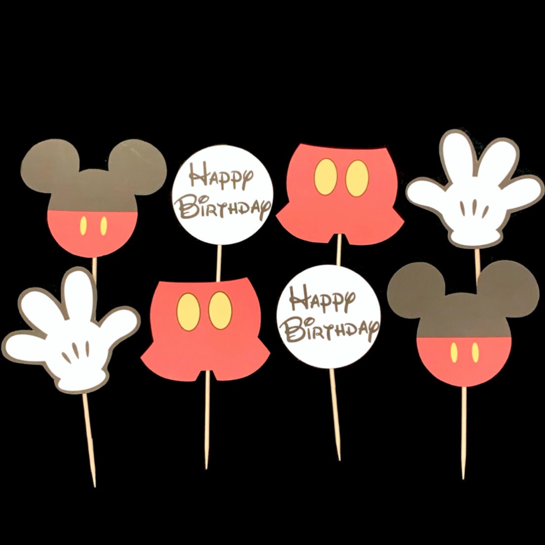 Mickey Mouse Themed Cupcake Toppers | Etsy