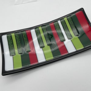 Glass Holiday Piano Keys Tray By Deborah Tom