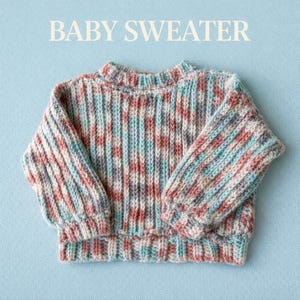 Baby Sweater Crochet Pattern – Infant Pullover PDF – 6–12 Months