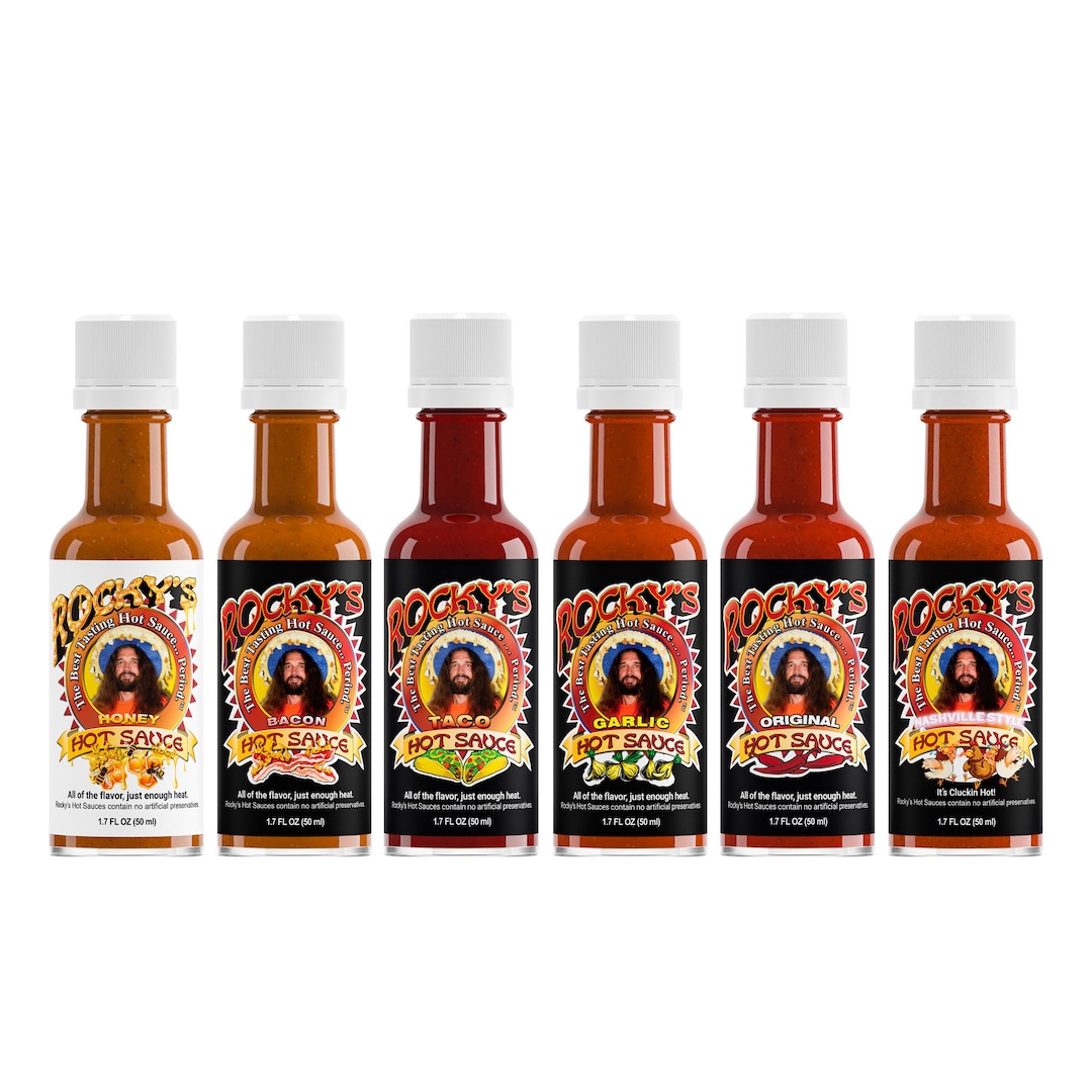 Rocky's Hot Sauce Mini Bottle 6 Pack Bold Flavors 1.7oz Etsy