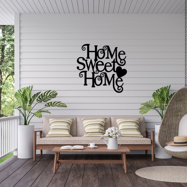 Home Sweet Home Metal Sign, Metal Wall Art Words, Sign for Home with Saying, Metal Signs, Metal Wall Decor, Home Sweet Home Sign for home