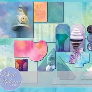 Insight Junk Journal Kit - Mandalas, Elephants, Buddha, Meditation, Butterflies, Bright Colors, Digital Junk Journal to Download