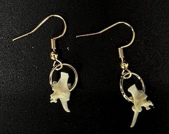 Gold single rattlesnake vertebrae earrings