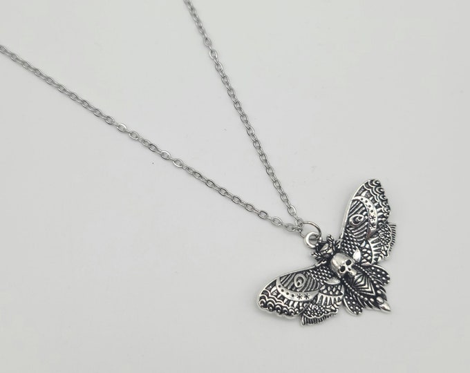 Death's head moth charm necklace