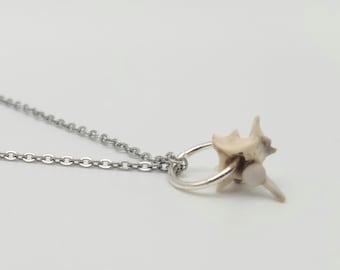 Silver single snake vertebrae necklace