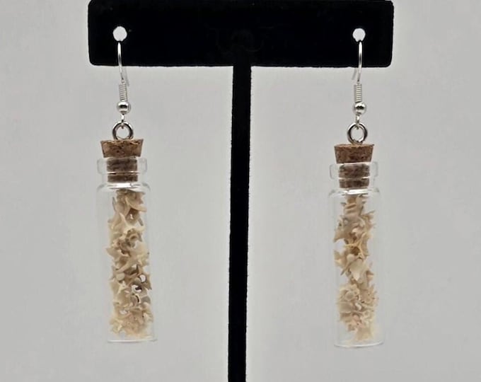 Rattlesnake vertebrae vial earrings