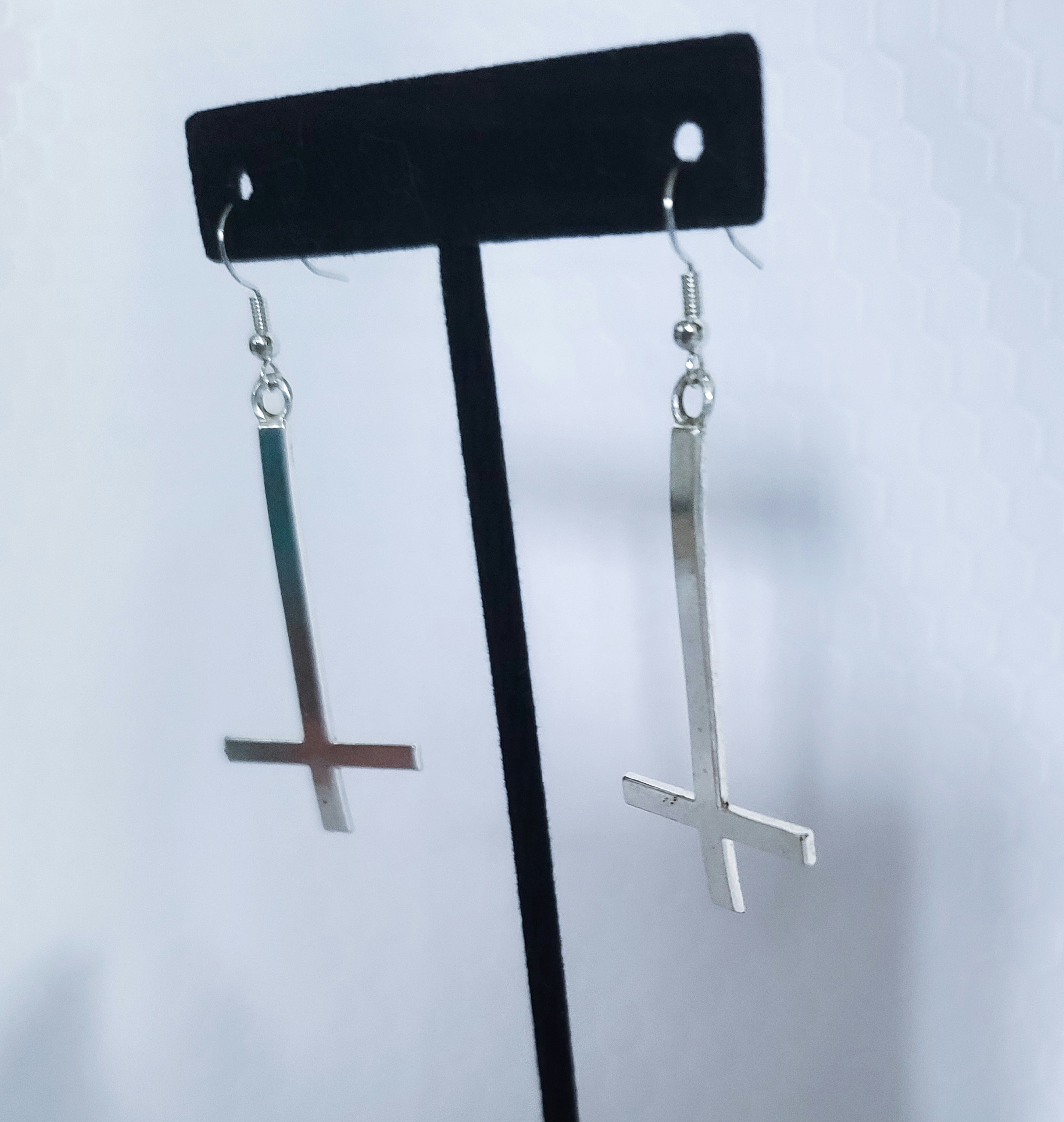 Upside Down Cross Earrings Etsy Australia