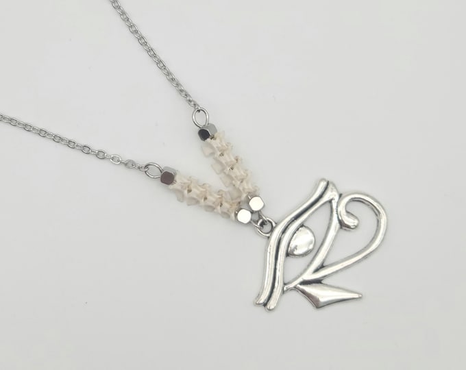 Eye of Horus snake bone necklace