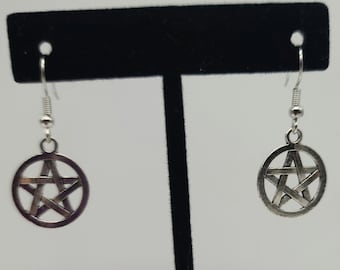 Pentagram charm earrings