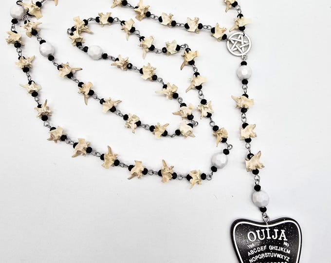 Black planchette rattlesnake vertebrae rosary