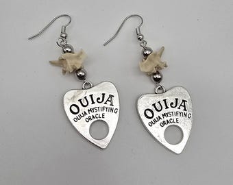Planchette rattlesnake vertebrae earrings