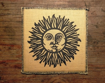 Medieval sun printed patch