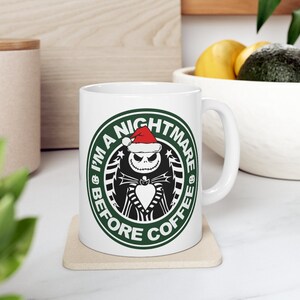 I'm a Nightmare Before Coffee; Jack Skellington Ceramic Mug 11oz image 4
