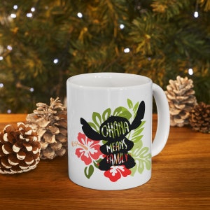 Ohana Means Family, Lilo and Stitch Ceramic Mug 11oz image 6