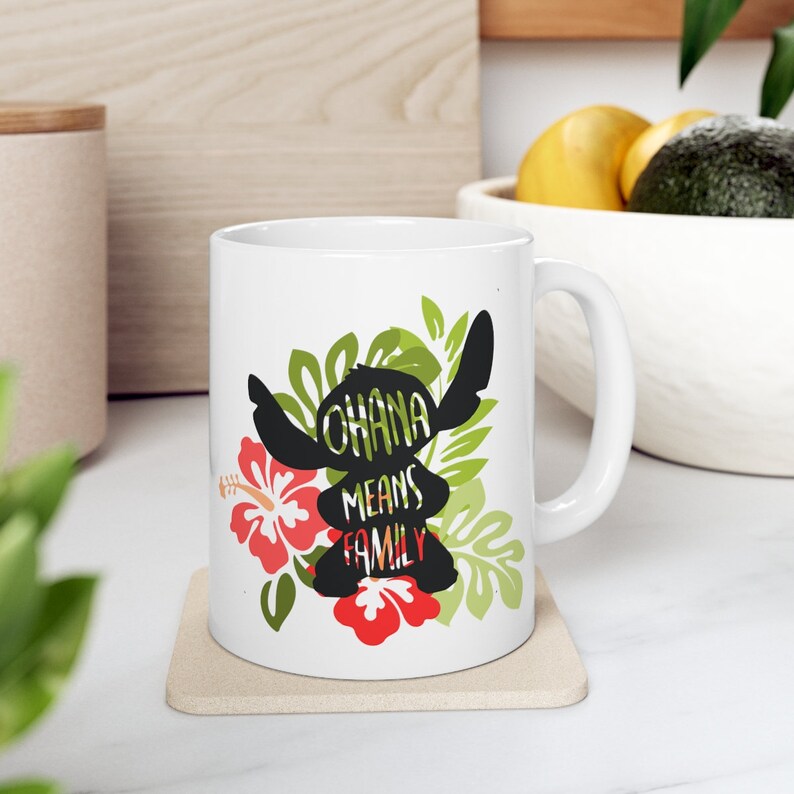 Ohana Means Family, Lilo and Stitch Ceramic Mug 11oz image 5