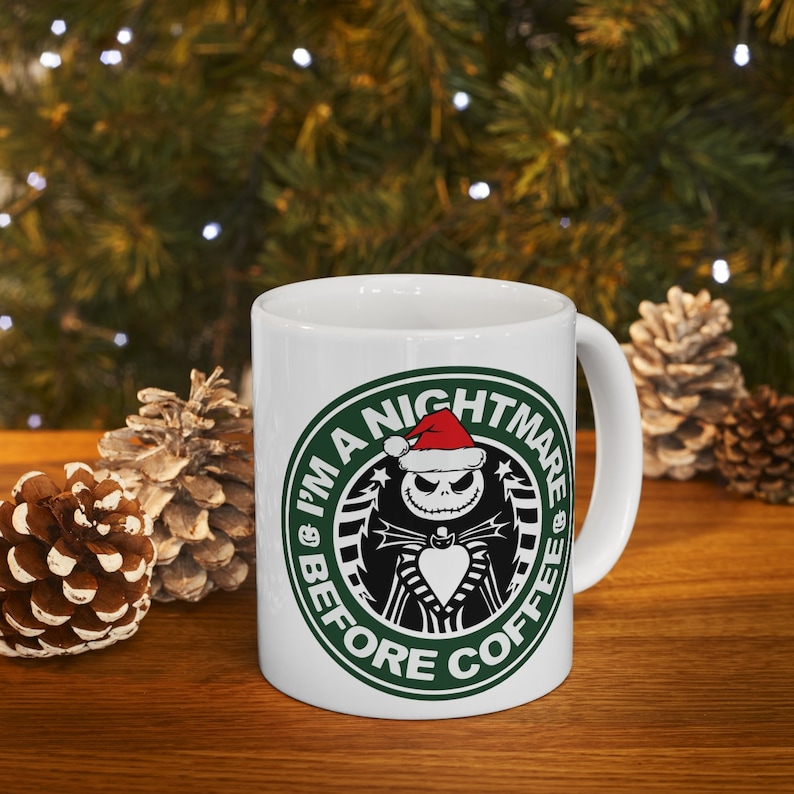 I'm a Nightmare Before Coffee; Jack Skellington Ceramic Mug 11oz image 6