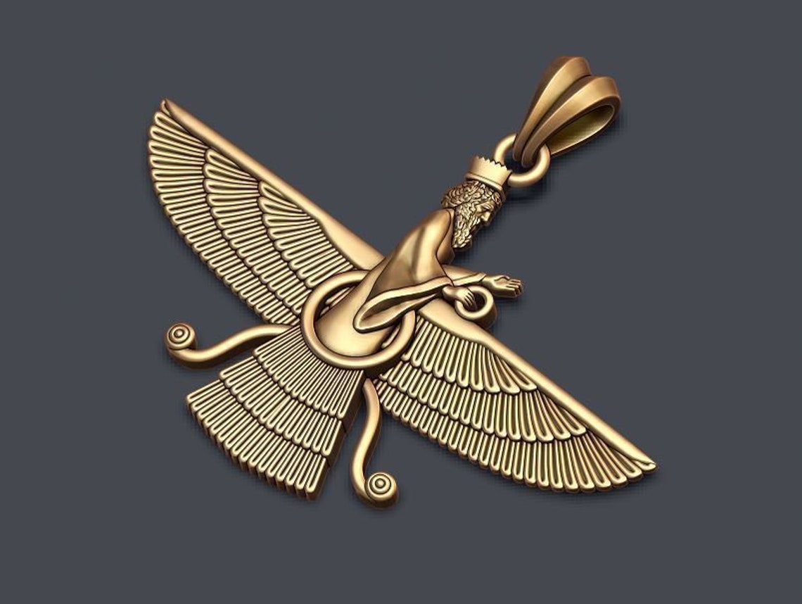 Faravahar Necklaces Faravahar Pendant Faravahar Ahura Mazda Etsy